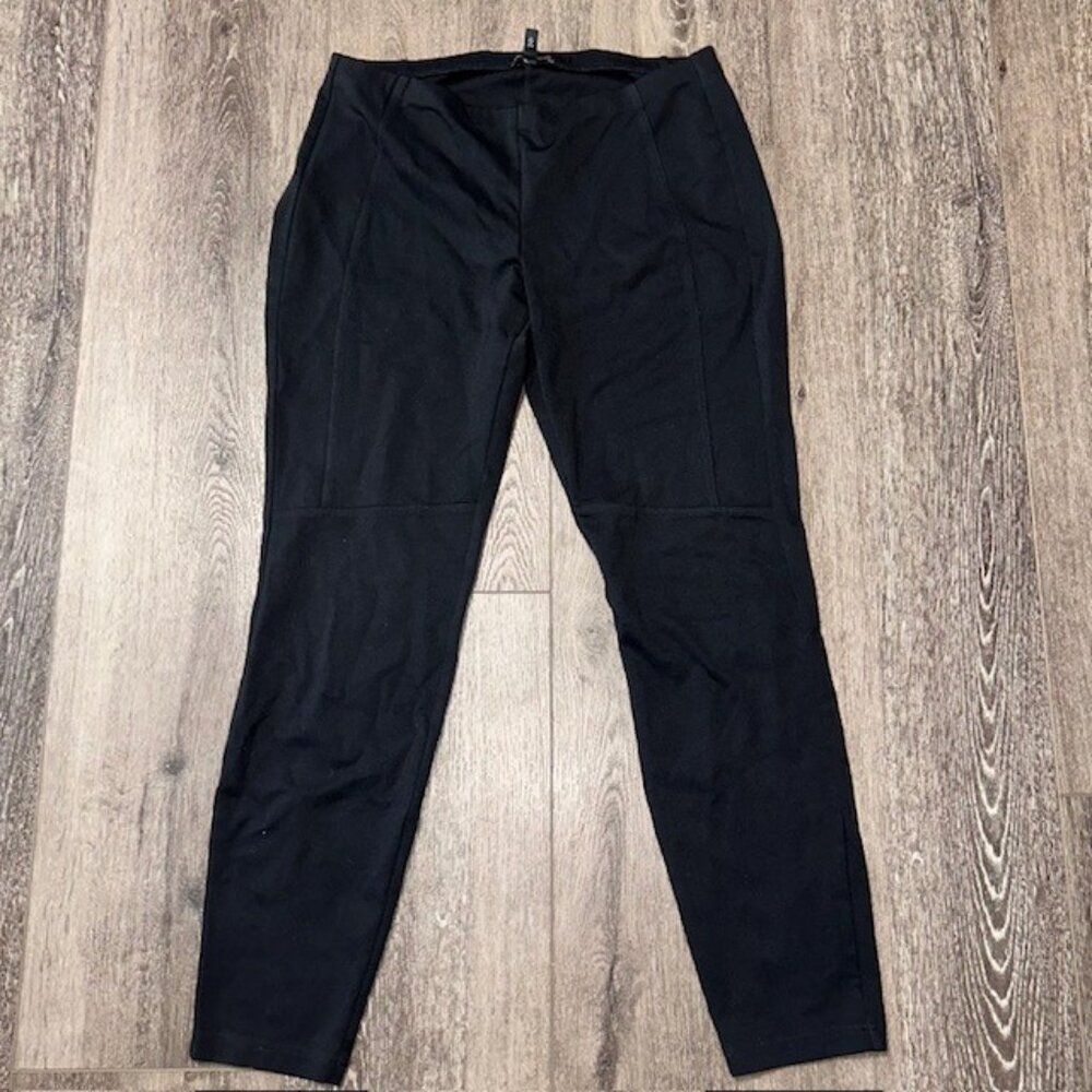 Eileen Fisher Leggings Womens Medium Black Stretch Slim Leg Yoga Pants